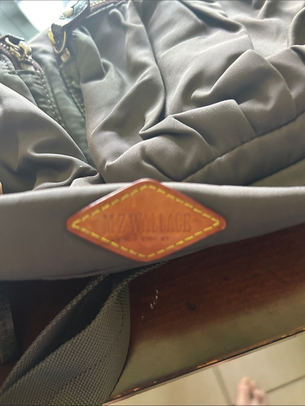 MZ Wallace Olive Green Interior Crossbody with Tan Leather Trim - Picture 5 of 7